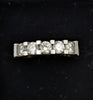 585 14CT Hallmarked, White Gold, 5 Large Stones On Styled Frame, Size 11/W, 2.99g
