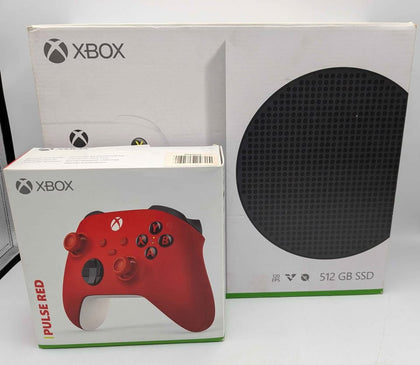 Microsoft Xbox Series S Console, 512GB, White, Boxed W/ Official Xbox Series Pulse Red Wireless Pad