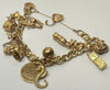 9ct yellow gold charm bracelet with safety chain