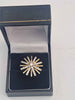 14ct Yellow Gold "David Yurman" Inspired Starburst Ring With CZ Stones - Size U - 8.75 Grams