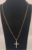 9ct 375 yellow gold chain with cross pendant 24" boxed 6.3g