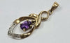 9ct Gold Pendant with Purple Stone