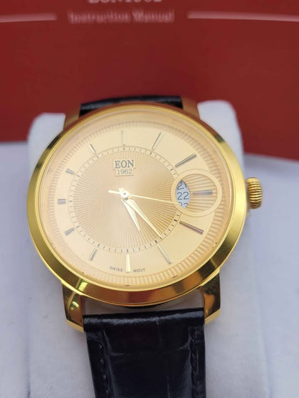 EON 1962 Men's Quartz Watch – 24K Gold Plated – Swiss Movement – 5 ATM – RRP £699