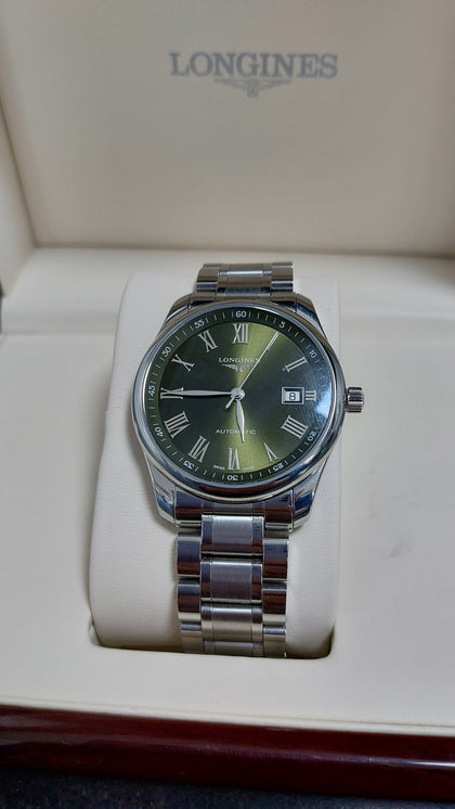 PRE OWNED,LONGINES Master Collection L2.793.4.09.6 Automatic Green Dial Mens Watch