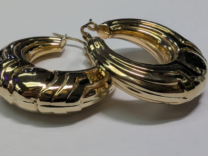 9CT GOLD HEAVY HOOP EARRINGS