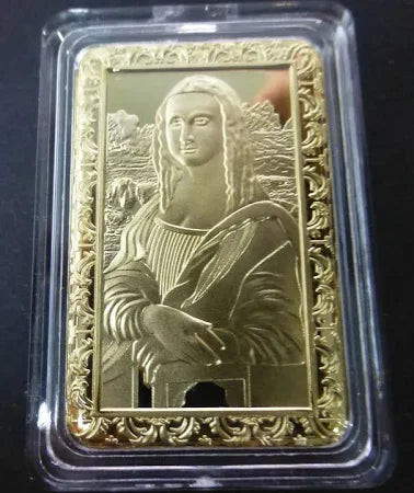 Leonardo Da Vinci Mona Lisa - 1oz Gold Layered Bar