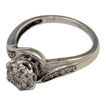 9ct White Gold ring 3.8 gram size S (20) 0.50 carats diamond, Hallmarked