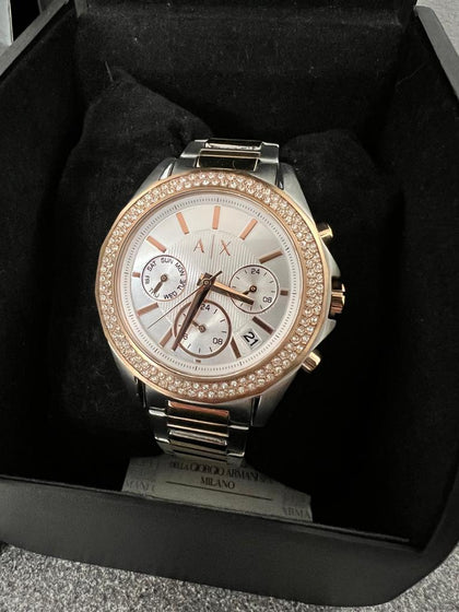 Armani Exchange AX5653 - Ladies Silver & Gold Wrist Watch