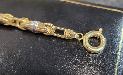 14ct Yellow Gold Byzantine Style Bracelet - 6.8G - 8