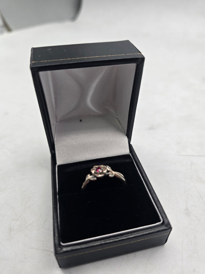 pandora beauty and the beast rose ring size Q