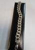 925 Silver Curb Link Bracelet with Clear Stones - approx. 9" - 60g