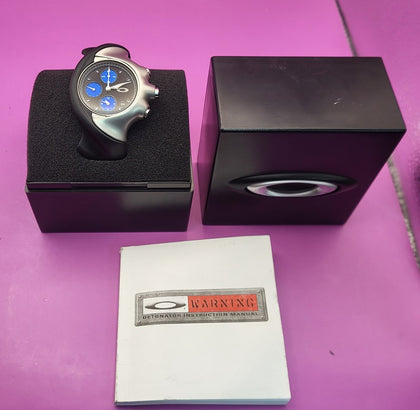 Oakley Detonator Carbon Face Blue Dial - Boxed With Instructions Booklet