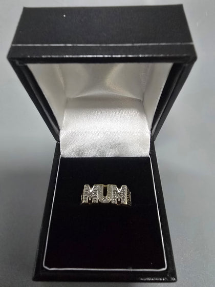 9ct Gold MUM Ring 375 2.9G Size L