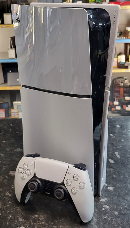 Sony PlayStation 5 Slim Console, 1TB, White - With Controller