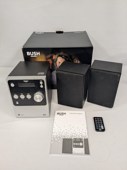 Bush CD/DAB FM Radio Bluetooth Mini Hi-Fi System – Silver