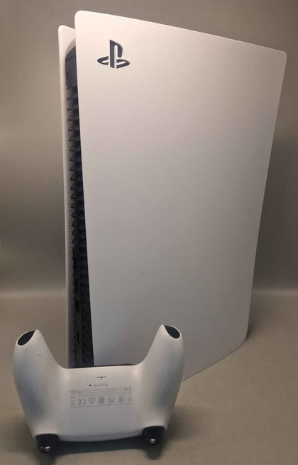 Sony Playstation 5 Digital Edition Console, 825GB, White, Unboxed with leads and one controller