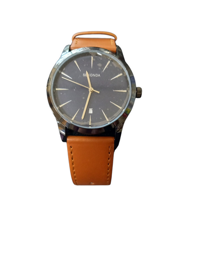 Sekonda Watch 1514 Blue Face Brown Leather Straps