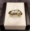 9ct Yellow Gold Stylish Dome Ring Channel set with Clear Stones Size - R