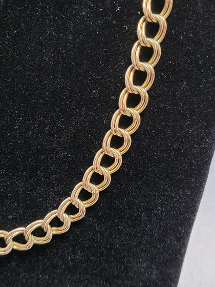 9CT - Yellow Gold Bismarck (Double Link) Necklace - 12.72g - 20