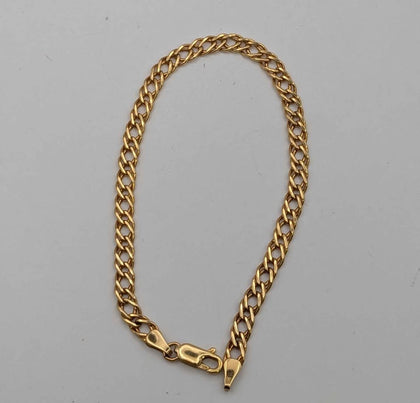 375 HALLMARKED 9CT, YELLOW GOLD, FRANCO BRACELET, 8