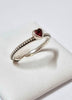 Pandora Golden Red Synthetic Ruby Delicate Heart Ring