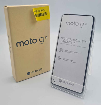 **BRAND NEW ** Motorola Moto G15 Dual Sim, 128GB, Gravity Grey, Boxed With Charger