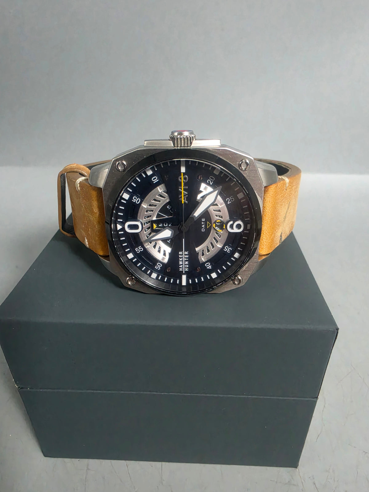 CAPTAINS HELM × ALIVE　THE BLACK WATCH AVI-8 Hawker Hunter Atlas Dual Time Chronograph Jet Black Men's