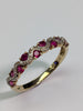 9CT GOLD DIAMOND & RED STONE RING