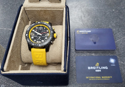 Breitling Endurance Pro 44mm Mens Watch - Yellow Rubber - Boxed
