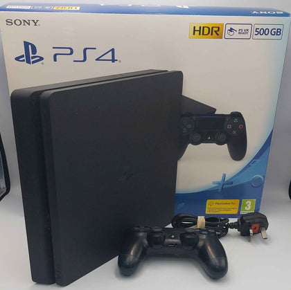 Sony PlayStation 4 slim console 500GB with controller & cables Boxed black
