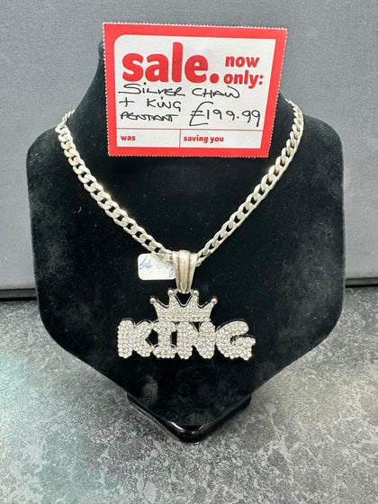 Silver Chain and KING Pendant