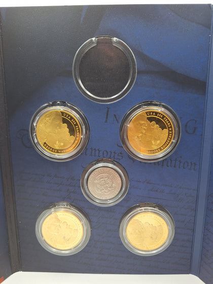 250 years of the USA gold plated coin collection booklet (missing 1 coin)