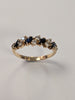 9ct Gold Black & Clear Stone Ring