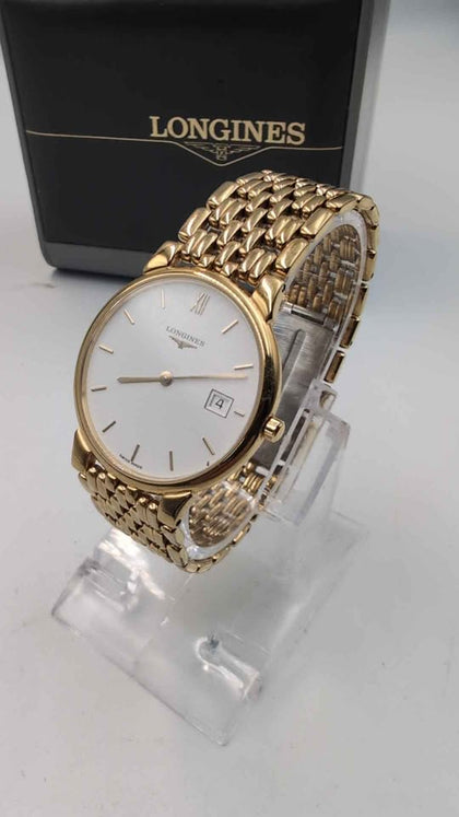 Longines La Grande Classique L5.632.2 Quartz Dress Watch - Gold Plated Bracelet - Boxed W/ Links