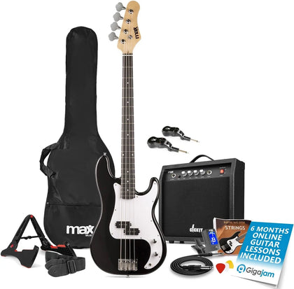 Max Gigkit Electric Bass Guitar Set with 40W Amplifier