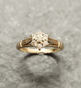 9ct Yellow Gold 0.25ct Diamond Flower Cluster Ring - Size J