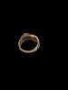 14ct Yellow Gold Greek Style Ring With Diamonds Stone - Size P - 3.10 Grams