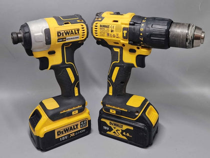 DeWalt DCF787 Impact and DCD778 Combi with 2x 4Ah Batteries, Charger and carry case