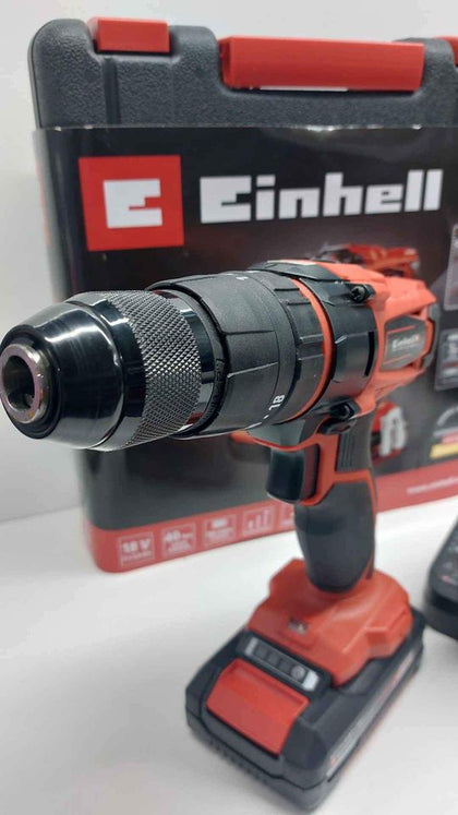 Einhell Expert TE-CD 18v Cordless LI-ION Combi Hammer Drill With 2x 2.0ah Batteries & Charger.