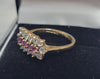 9ct Yellow Gold Cluster Ring With Pink And Clear Stones - 2.3G - Size J. Hallmarked