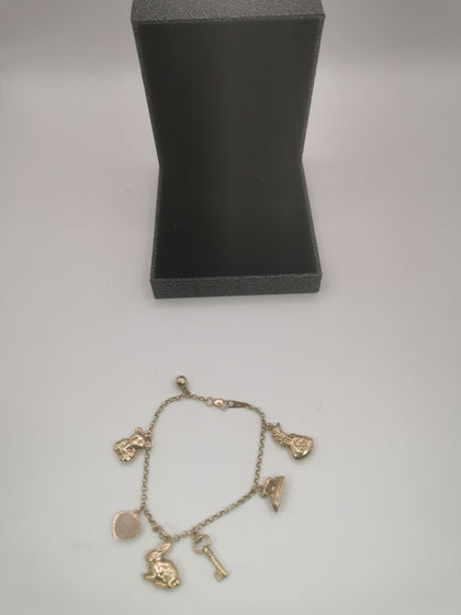 9K Gold Bracelet with 7 Charms 6.8G Hallmarked(375) and Tested 7