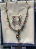 Perla Oriental Flower Necklace set with earrings