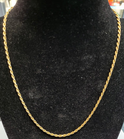 9ct Yellow Gold Rope Chain - 7.68G - 16