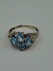 9ct Yellow Gold Blue Topaz & Diamond Cluster Ring – Hallmarked 375 – Size Q – 3.22