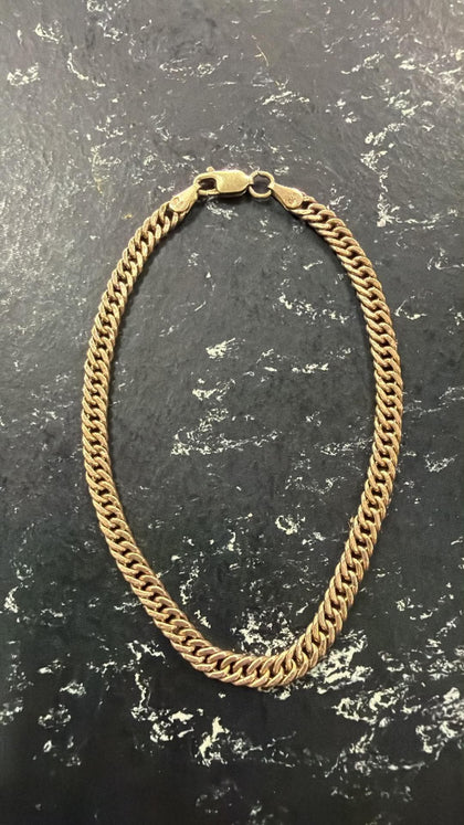 14ct Double curb bracelet 7.5