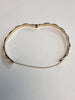 9ct Yellow Gold Hinged Bamboo Style Bangle with safety chain - 8.0g