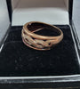 9ct Rose Gold Ring With .15 Dia Stones - 3.31G - Size P