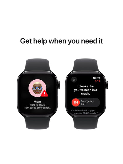 Apple Watch Series 10 - 42mm - GPS - Jet Black Aluminium Case - Black Sport Band - S/M