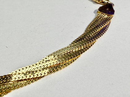 9ct yellow gold braided herringbone bracelet 7