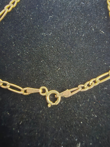 9ct GOLD ANKLE BRACELET 375 1G 8'' IN LENGTH